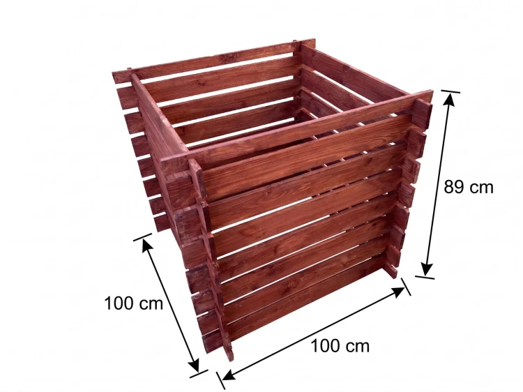 Wymiary kompostownika drewnianego 100x100x89